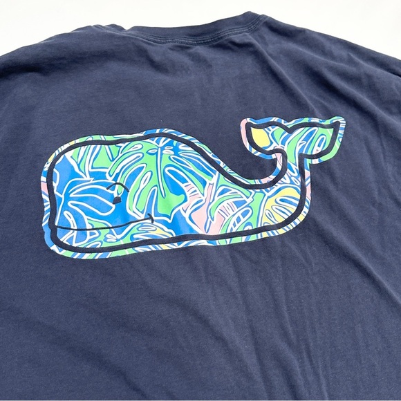 Vineyard Vines Navy Blue Tropics Whale Long Sleeve Shirt - Picture 7 of 7